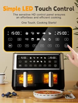 RFWR® Dual Zone XXL Airfryer met 10 liter capaciteit en 10-in-1 kookprogramma — thumbnail 4
