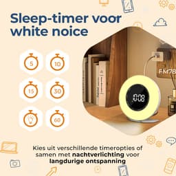 Denver Wake Up Light - FM Wekkerradio - Snooze - Lichtwekker - White Noise - CRL342 — thumbnail 4