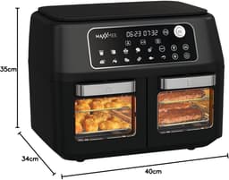 RFWR® Heteluchtfriteuse met Dubbele Kamer Technologie - 11 Liter Frituur- en Grillcombinatie — thumbnail 5