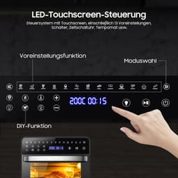 RFWR® Heteluchtfriteuse XXL 15L met 13 programma's - Gezond koken en energie besparen — thumbnail 3