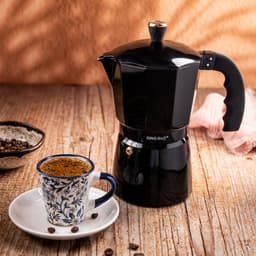 Kinghoff Aluminium Espressokoffiezetapparaat KH-1884 – 9 Kopjes – Zwart – Geschikt voor Inductie - Percolator - 450ml — thumbnail 5