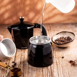 Kinghoff Aluminium Espressokoffiezetapparaat KH-1884 – 9 Kopjes – Zwart – Geschikt voor Inductie - Percolator - 450ml — thumbnail 4