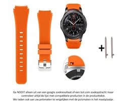 Oranje Siliconen Sporthorloge Bandje voor bepaalde 20mm smartwatches van verschillende bekende merken (zie lijst met compatibele modellen in producttekst) - Maat: zie foto – 20 mm orange rubber smartwatch strap