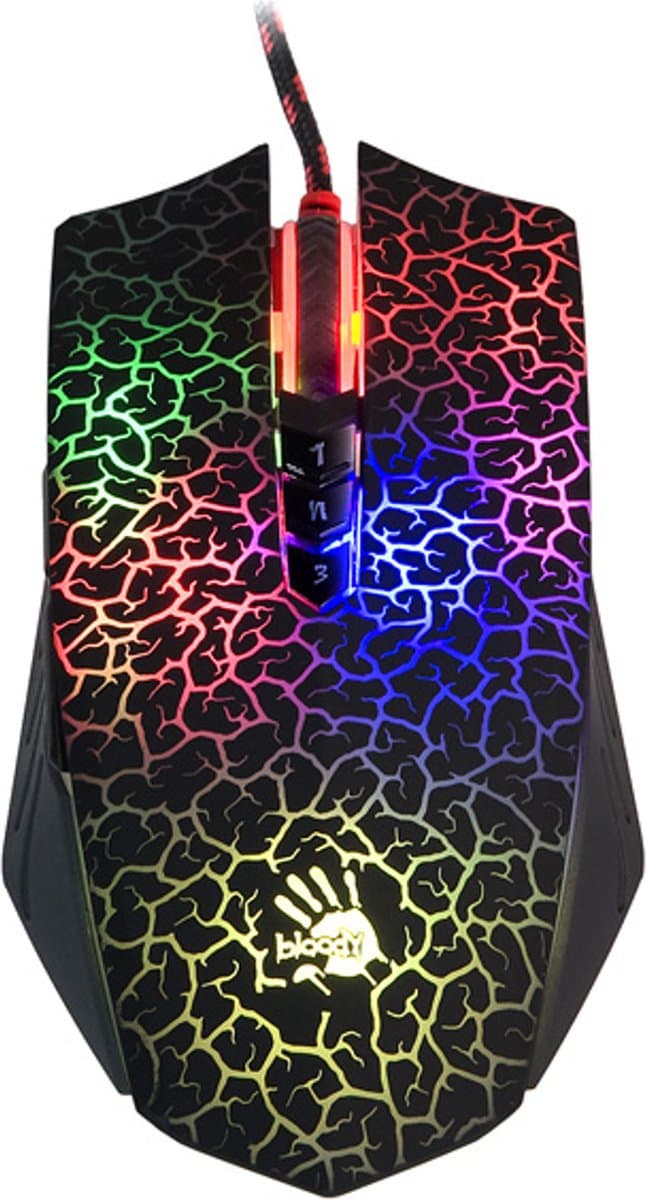 A4Tech Bloody - Muis - USB Type-A - Laser 6200 DPI Ambidextrous - Blazing A70 geactiveerd — afbeelding 1