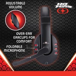 No Fear Gaming Headset - 1.5 M Kabel - 40 MM Drivers - Opvouwbare Microfoon - Over-Ear Ontwerp - Stevig en Comfortabel - Zwart/Rood — thumbnail 3