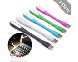 Borvat® - Flexibel LED USB Lampen Voor een PC Laptop - Alle USB Aansluitingen - Powerbank - 5 Stuks