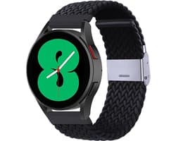 By Qubix - Geschikt voor Garmin bandje - Geschikt voor Garmin Forerunner 970 / 570 (47mm) / 255 - Braided nylon bandje - Zwart - Smartwatch bandje 22mm