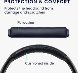 kwmobile band voor koptelefoon - geschikt voor BoseQuietcomfort 35 / QC35 wireless II - Hoofdband cover van kunstleer - In blauw — thumbnail 3