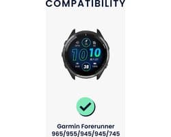 kwmobile horlogebandje geschikt voor Garmin Forerunner 965 / 955 / 945 / 745 polsband - Smartwatch bandje van TPU - Activity tracker horloge band in zwart / grijs