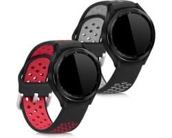kwmobile horlogebandje geschikt voor Samsung Galaxy Watch 4 Classic (46mm) polsband - Smartwatch bandje van TPU - Activity tracker horloge band in zwart / rood / zwart / grijs