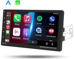 Boscer 1Din Autoradio - Apple Carplay & Android Auto - 9 inch HD verstelbaar scherm - USB, Aux, Bluetooth - Achteruitrijcamera & Microfoon