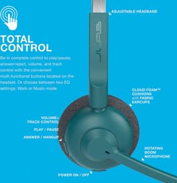 JLab Go Work Pop Headset met Microfoon - Draadloze Headset Bluetooth - Noise Cancelling Microfoon - 50 Uur Speeltijd - Groen — thumbnail 5