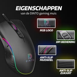 DINTO® Gaming Muis S103 - Optische - 6400 DPI - RGB - Game Muis — thumbnail 3