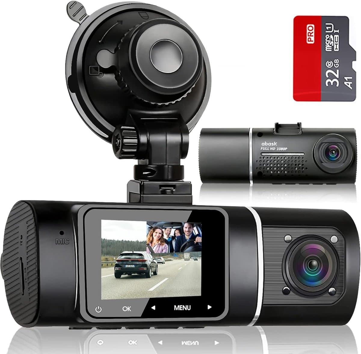 Dash Cam Auto - Autocamera Rijcamera - Veilig Rijden - Dubbele 1080P Opname - 310 Graden - Zwart — afbeelding 1