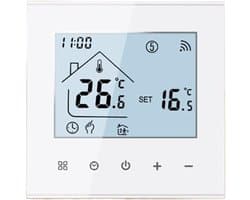Slimme Thermostaat - Wifi Regelaar - Verwarming Instellen - App Bediening - 16A - Wit/Zwart