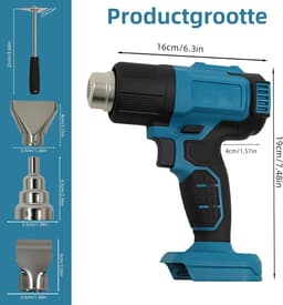 350 W Cordless Hot Air Gun Compatible with Ma-Kita 18 V Battery, 86-1022 °F Hot Air Gun for DIY Crafts, Includes 3 - ShopVlot — thumbnail 5