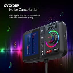 Namajunas - Bluetooth FM Transmitter - Bluetooth-Adapter - Bluetooth V5.0 - groot scherm - ondersteunt handsfree bellen - Siri en Google - MP3-muziekweergave - subwoofer en TRE-uitbreiding - TF-kaart/AUX — thumbnail 2