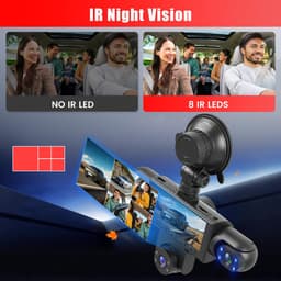 Sogiol® Dashcam Auto - 5 Lenzen (Voor, Achter, Links, Rechts) - 1080P Full HD - WiFi & GPS - Dashcams - Nachtzicht - G-Sensor - Parkeerbewaking - 3,16 Inch met App - Incl. 64GB SD-Kaart — thumbnail 3
