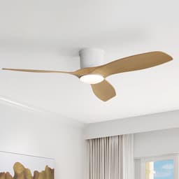 DESMIU Plafondventilator 52 Inch - Met Verlichting En Omkeerfunctie - Voor Woonkamer, Slaapkamer En Terras - ABS - Mat Wit — thumbnail 4