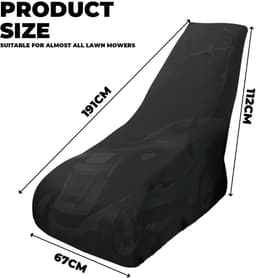 Elzusha- Grasmaaierhoes Waterdicht - Universeel - Polyester 210D - Weerbestendig - Antislip Koord - Afmetingen 193 x 112 x 64 cm - Tuinmachinehoes — thumbnail 5