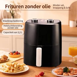 Airfryer 3,2L – Heteluchtfriteuse 1250W – Instelbare Tijd & Temperatuur – Antiaanbaklaag — thumbnail 3