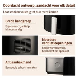 Airfryer 3,2L – Heteluchtfriteuse 1250W – Instelbare Tijd & Temperatuur – Antiaanbaklaag — thumbnail 5