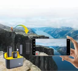Veya Draadloze microfoon - Voor USB-C - Met iPhone adapter - Microfoon draadloos - Zwart - Ruisonderdrukking - Oplaadetui — thumbnail 3