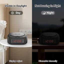 CD-speler Wekker - Dubbel Alarm - Muziek Luisteren - Met Afstandsbediening - Verstelbaar Display - Zwart — thumbnail 3