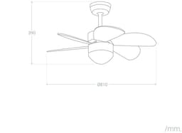 Fantiluxe - Orejo - Plafondventilator met verlichting - Wit - Ø81cm - Afstandsbediening - Met lamp - Plafond ventilator - Slaapkamer — thumbnail 4