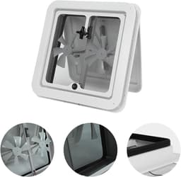 Dakventilator Camper - Motorhome Ventilatie - Frisse Lucht - Insectenmesh - 36x36 cm - Wit — thumbnail 3