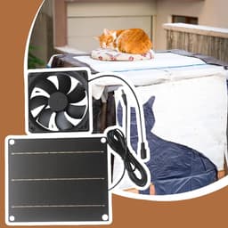 Zonneventilator - Afzuigventilator - Luchtcirculatie - Zonnepaneel - 30W - Zwart — thumbnail 3