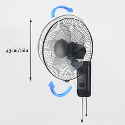 Wandventilator - Zonneventilator - Ruimte Koelen - Solar Aangedreven - 43 cm - Zwart — thumbnail 4