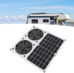 Zonnepaneel Ventilator - Afzuigventilator Dubbel - Ventilatie Kas - Waterdichte Dubbele Bladen - 12 Inch - Zwart — thumbnail 2