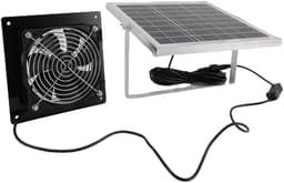 Zonneventilator Kit - Afzuigventilator Zonnepaneel - Luchtcirculatie Verbeteren - IP67 Weerbestendig - 8W Paneel 16cm Ventilator - Zilver — thumbnail 3