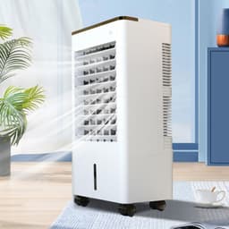 Verdampingsluchtkoeler - Mobiele Airco Ventilator - Ruimte Koelen - Grote Watertank - 24x24x60cm - Wit — thumbnail 1