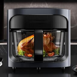 Luchtfriteuse Multifunctioneel - Olievrije Oven - Gezond Koken - Panoramisch Uitzicht - 6 Liter Capaciteit - Zwart — thumbnail 5