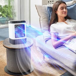 Draagbare Airco - Luchtkoeler Ventilator - Persoonlijke Verkoeling - Met Spray Functie - 900ml Reservoir - Wit — thumbnail 4