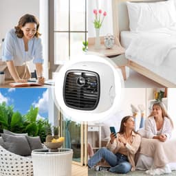 Draagbare Airco - Persoonlijke Koeler - Persoonlijk Comfort - Geruisloze Werking - 20 cm - Wit — thumbnail 2