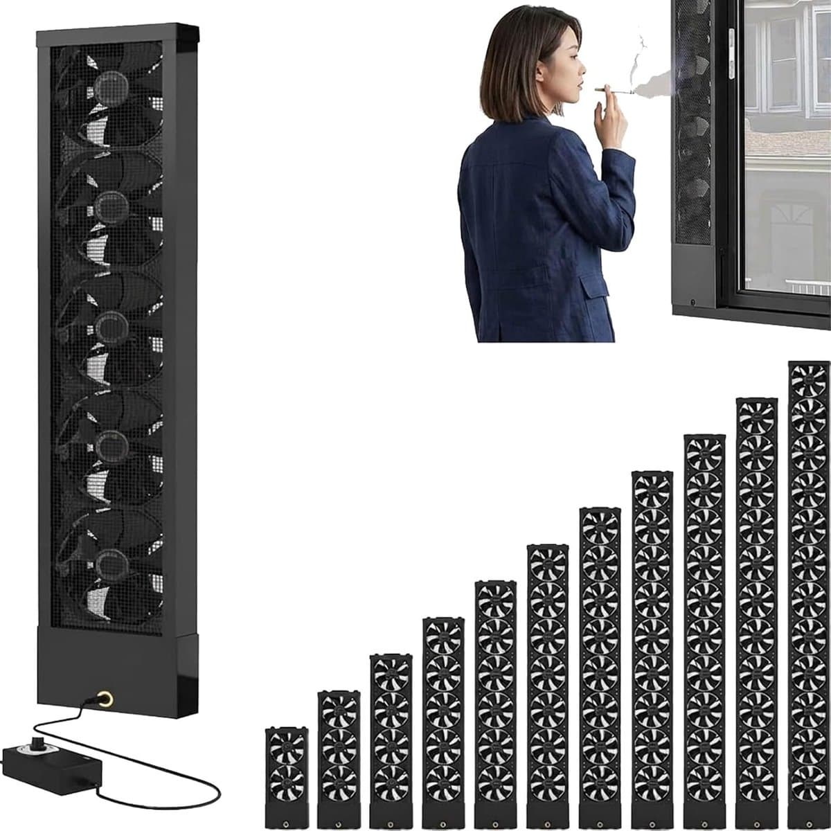Raamventilator - Schuifraam ventilator - Verse lucht - Montage zonder boren - 134-146 cm - Zilver — afbeelding 1