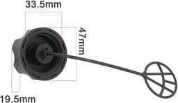 Dailygoods- Benzinetankdop 2 Stuks - Compatibel met Fuxtec/Güde/Rotfuchs - Kunststof - 47x19,5 mm - Schroefdraad 33,5 mm - Slijtvast - Brandstoftankdop — thumbnail 2