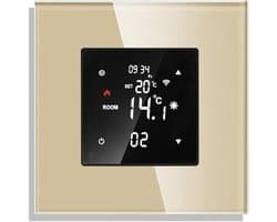Wifi Thermostaat - Temperatuurregelaar Slimme - Energie Besparen - Telefoon Afstandsbediening - 86x86mm - Goud