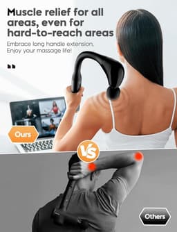 Massagepistool - Spierontspanningspistool - Herstel na training - 10mm diepe weefselmassage - 5 snelheden - Zwart — thumbnail 3