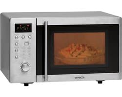 Magnetron met grill - Kleine oven - Snel eten bereiden - 8 automatische programma's - 20 liter inhoud - Zilverkleurig