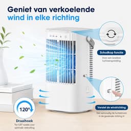 Mini Airco met Water - Luchtkoeler 3-in-1 - Mobiele Airco Zonder Afvoerslang -Tafelventilator - USB-C Aircooler - Ventilator & Draagbare Airco - Mobiele Airco - 900ML Watertank — thumbnail 4