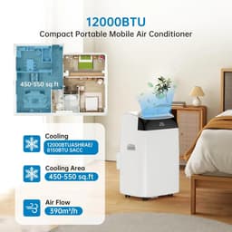 House Of Atelier - Mobiele Airconditioning - Mobiel Koelsysteem - Airco Unit - Klimaatsysteem - 12000 BTU - 4-in-1 Functie — thumbnail 3