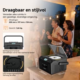 Retekess TR642 Draagbare Radio CD Speler - met Bluetooth en DAB - Stereo FM Radio en AUX – Werkt ook op batterijen - Draadloze Verbinding - Boombox Stereo Radio - Voor Thuisvermaak - Zwart - Met Afstandsbediening — thumbnail 4