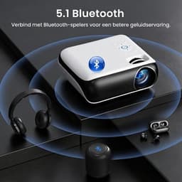 LNMsolutions® Mini Beamer - Beamer - Projector - Wit /Zwart - 21cm x 18cm x 10cm — thumbnail 5