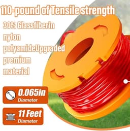 SnelShoppen - 6 Snijspoelen voor Grasmaaier, 2 Spool Doppen, Compatibel met 20V Grasmaaiers, Diameter 1.65mm, 3m Lengte, Nylon, Tuin, Grasmaaien, Verv — thumbnail 4