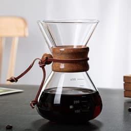 Handmatig Glazen Koffiezetapparaat met Houten Handvat 400 ml — thumbnail 2