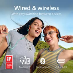 PHILIPS TAMS1BK/00 De Ringo Duo - Draadloze On-Ear Koptelefoon - Bluetooth 6.0 - Tot 26 Uur Batterijduur - USB-C Audio - 40 mm Drivers - Multipoint - Verwisselbare Oorkussens - Zwart — thumbnail 3